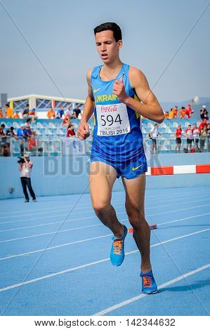VYZHYHAN Bohdan during run steeplechase boys competition at the European Athletics Youth Championships in the Athletics Stadium Tbilisi Georgia 15 July 2016
