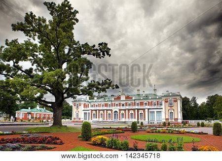 TALLINN ESTONIA- SEPTEMBER 7 2015: Kadriorg Palace at Kadriorg Park on September 7 2015 in Tallinn Estonia.
