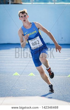 MOKRYAK Anton from Ukraine during high jump boys competition at the European Athletics Youth Championships in the Athletics Stadium Tbilisi Georgia 14 July 2016
