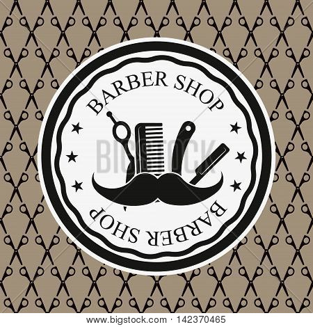 Logo for barbershop hair salon. Barbershop sign. Vector Illustration.