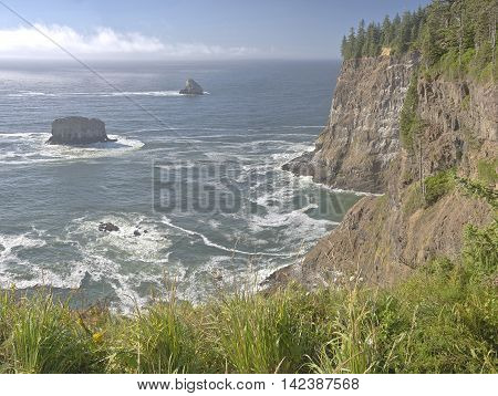Cape Meares beach cliffs and surroundings Oregon coast.