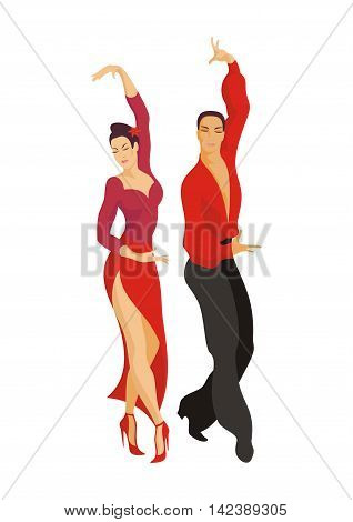 lady and gentleman dance paso doble. ballroom dancing couple