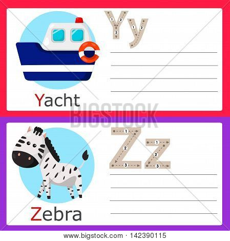 Illustrator of Y-Z exercise for kid and education