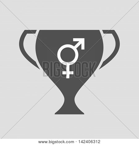 Isolated Award Cup Icon With A Bigender Symbol