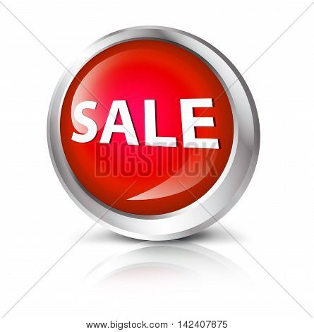 3D illustration. Glossy icon or button with Sale symbol.