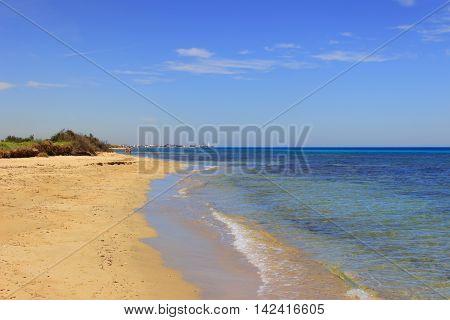 The Regional Natural Park Dune Costiere. (Apulia)ITALY.In the distance you can see the town Torre Canne.The park covers the territories of Ostuni and Fasano along eight kilometers of coastline.