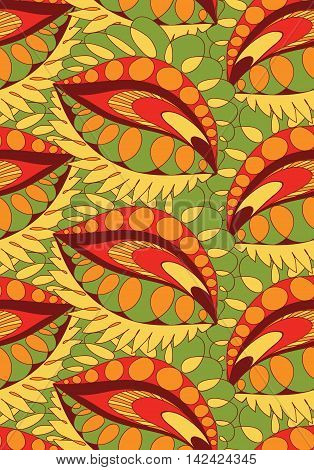 Seamless vertical background. Vector seamless pattern, doodling design. Cute background. Color doodle background.