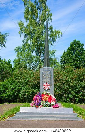 KOROSTIN, RUSSIA - JUNE 02, 2016: The monument to countrymen who died during the Great Patriotic war