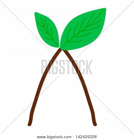 Green leave design element. Nature leaf icon vector illustration friendly nature eco elegance symbol. Decoration flora leaf. Natural element ecology symbol green organic tree.