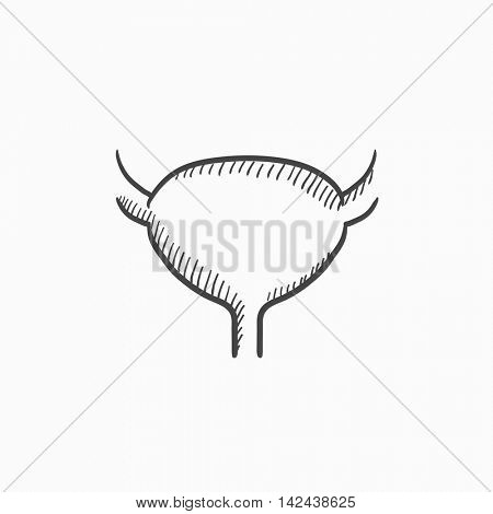 Urinary bladder vector sketch icon isolated on background. Hand drawn Urinary bladder icon. Urinary bladder sketch icon for infographic, website or app.
