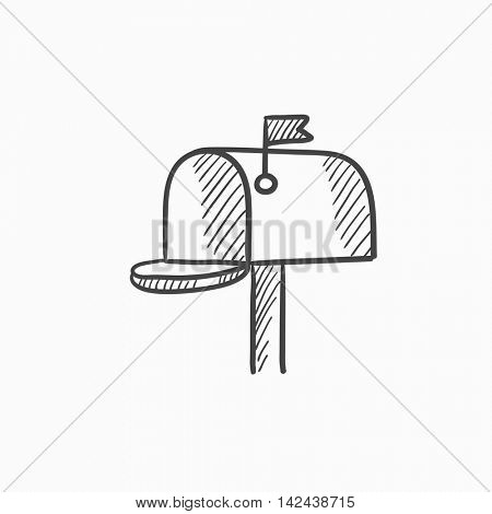 Mail box vector sketch icon isolated on background. Hand drawn Mail box icon. Mail box sketch icon for infographic, website or app.