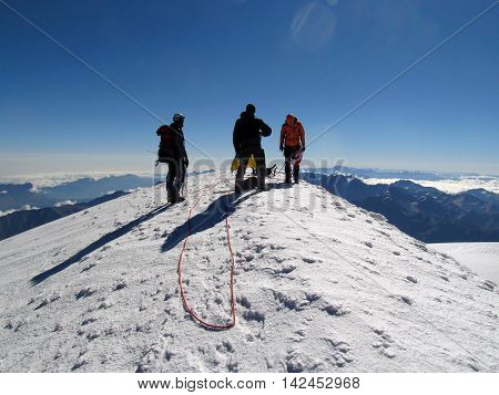 Climbing Mount Kazbek, the Caucasus. Extreme emotions.