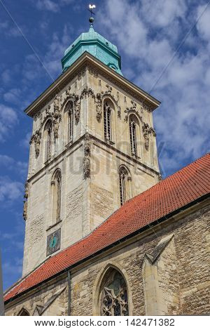 Tower Of The St. Martini Church In Munster