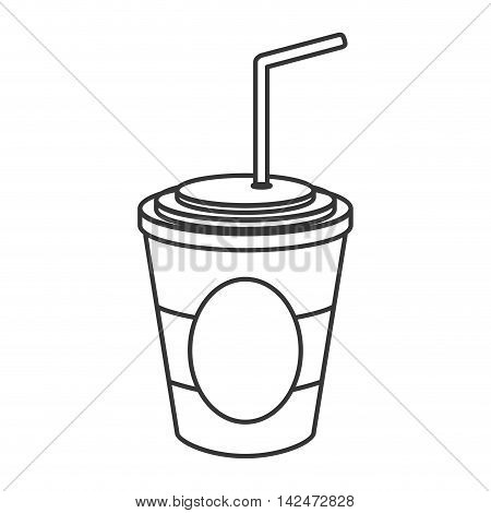 flat design soft drink disposable cup icon vector illustration