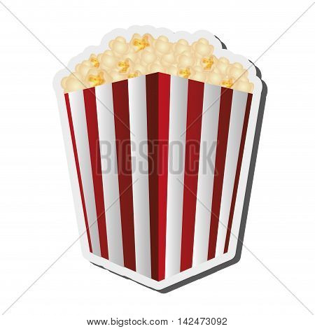 flat design striped popcorn bag icon vector illustration