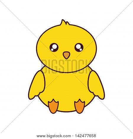 chicken kawaii cute animal little icon. Isolated and flat illustration