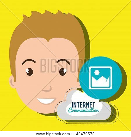 internet service cloud icon vector illustration graphic