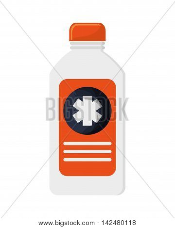 flat design medicine bottle icon vector illustration