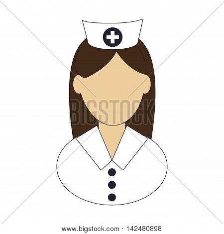 flat design female nurse icon vector illustration