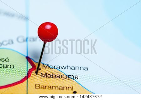 Mabaruma pinned on a map of Guyana