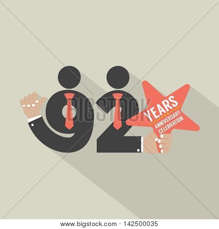92nd Years Anniversary Typography Design Vector Illustration. EPS 10
