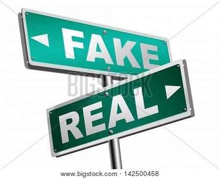 fake or real being in doubt and suspicious critical thinking possible or impossible reality check searching truth being skeptic skepticism 3D illustration