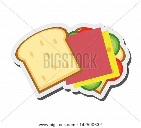 flat design sandwich with olive icon vector illustration
