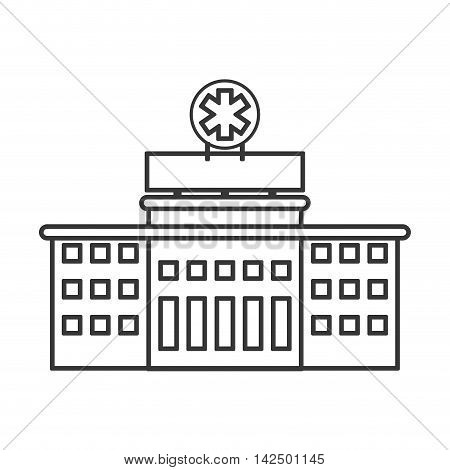 flat design hospital building icon vector illustration
