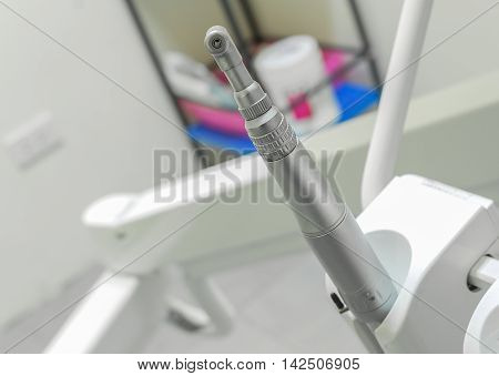 Dental drill motor tool. ( High Speed Hand-piece )Tool dentist in the dental clinic : Select focus with shallow depth of field.