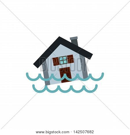 Flood icon in flat style isolated on white background. Danger symbol