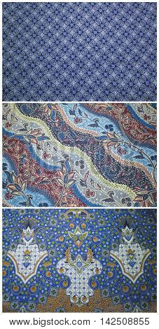 The closeup pattern texture of general traditional handmade batic in Bali stile