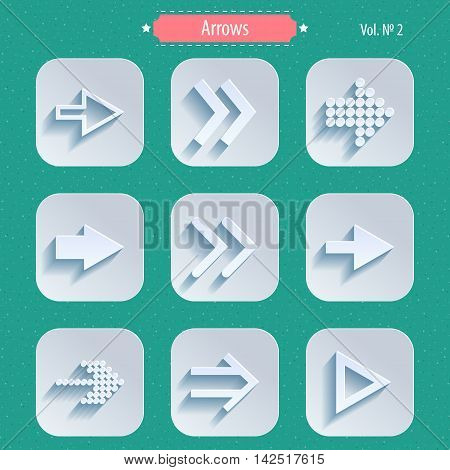 Set of Arrow Sign Icons. Vector lillustration Eps10