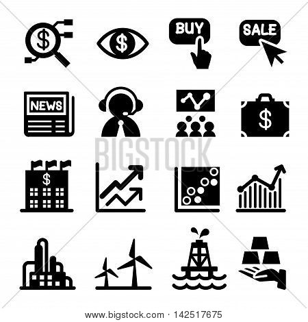 Stock market icon set Vector illustration Graphic design