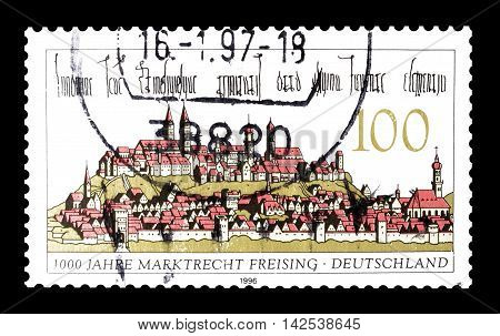 GERMANY - CIRCA 1996 : Cancelled postage stamp printed by Germany, that shows Freising.