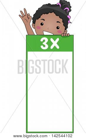 Illustration of a Multiplication Flash Card for Multiples of Three