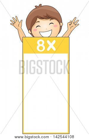 Illustration of a Multiplication Flash Card for Multiples of Eight