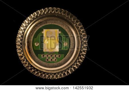 Light emitting diode. Close up of a light emitting diode, LED, used in a powerful flashlight