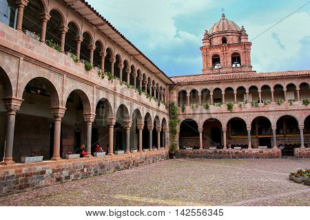 Cusco, Peru - January 20: Courtyard Of Convent Of Santo Domingo In Koricancha Complex On January 20,