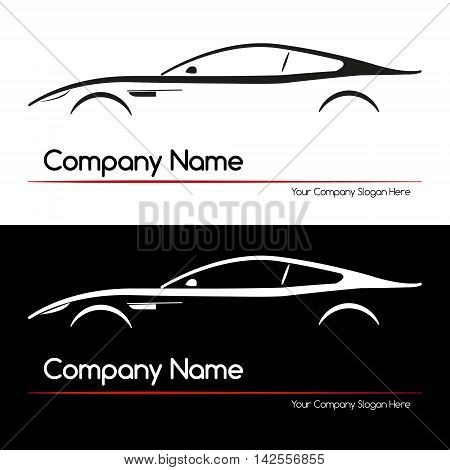 Modern Executive Sports Silhouette Concept car. Simple element. Vector illustration.