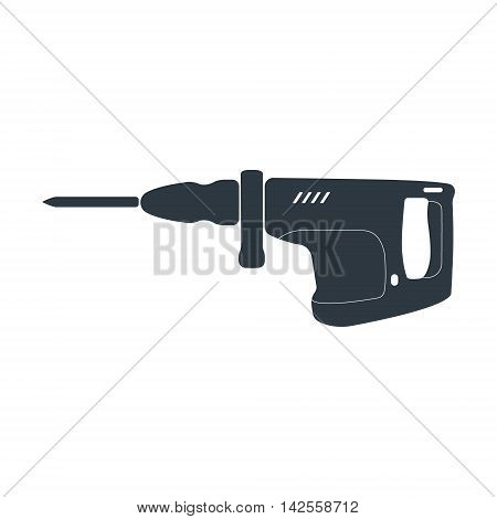 Electric jackhammer icon. Vector illustration on white background.