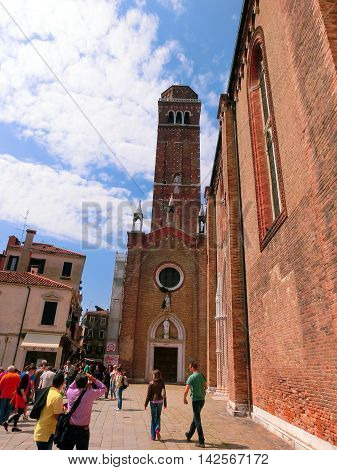 Venice, Italy - May 01, 2014: Church of Santa Maria Gloriosa dei Frari, Venice