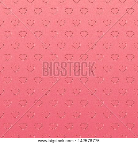 Pink seamless pattern with hearts. Vector illustration