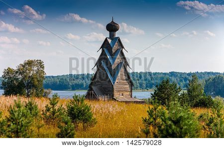 The wooden church of the 17th century St. John the Baptist in the village of Shirkovo Tver region Russia