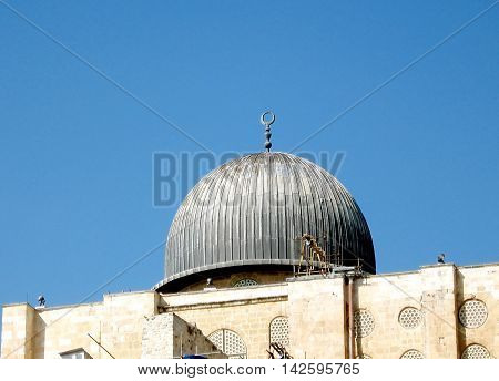 Cupola of Al-Aqsa Mosque in Jerusalem in Israel