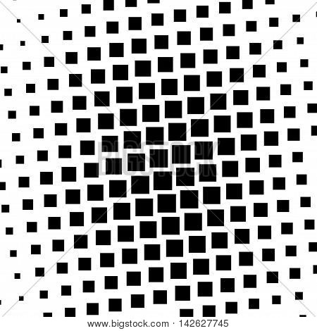black and white squares halftone pattern. Stock vector illustration