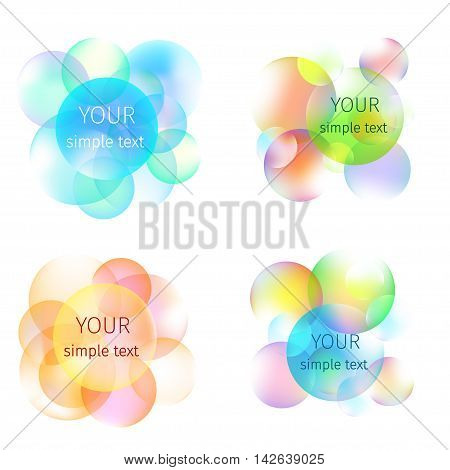 set of abstract colorful bubbles with place for text