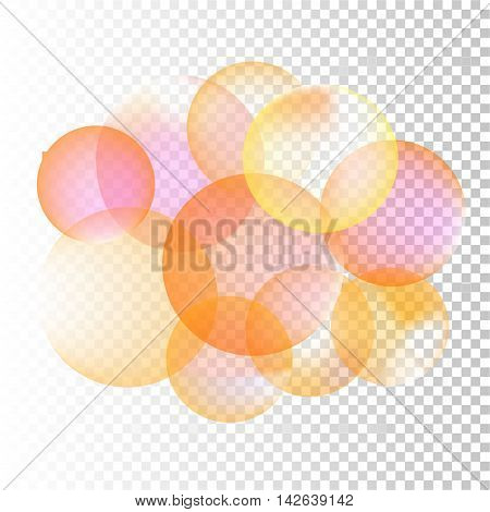 set of abstract colorful bubbles with place for text
