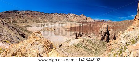 beautiful panoramic view of the Liano de Ucanca mountains - old volcano (Las Canadas (Teide) national park Tenerife