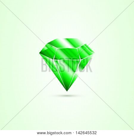 emerald isolated on green gradient background vector