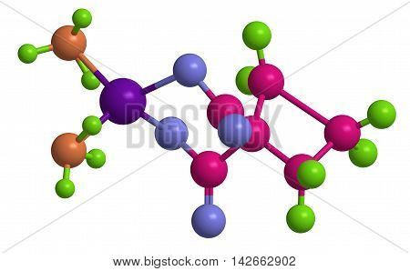 Molecular structure of Carboplatin (Paraplatin) chemotheraphy drug 3D rendering